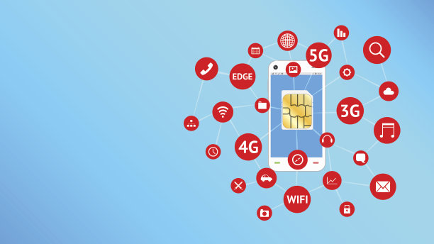 智能手机和sim卡与应用程序图标浮动图片下载