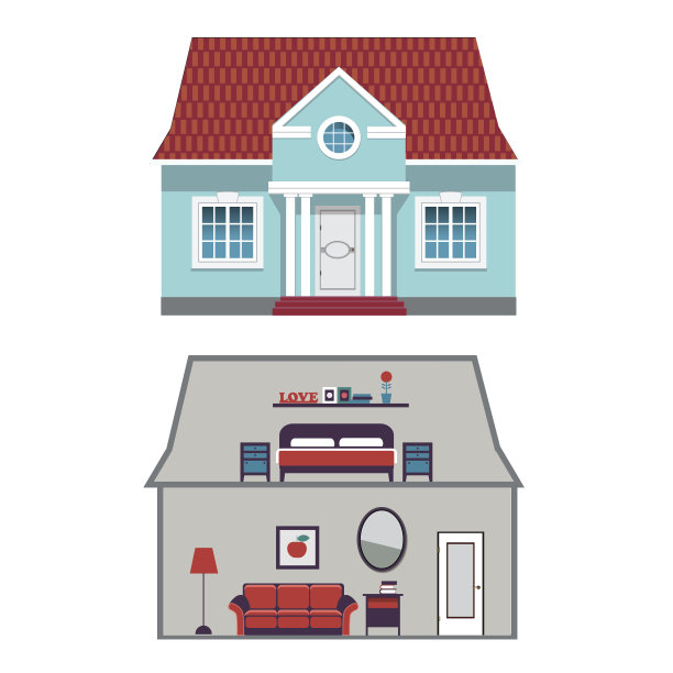 内外都是矢量小屋图片下载