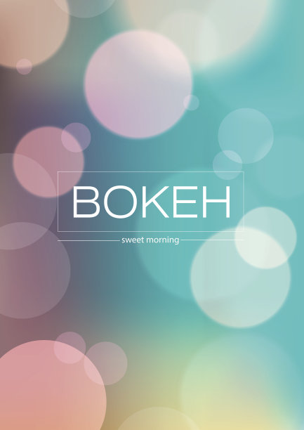 柔和的彩色抽象背景与散景灯。矢量图图片下载