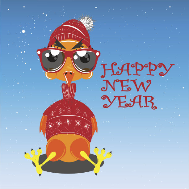 公鸡。圣诞快乐。新年快乐图片下载