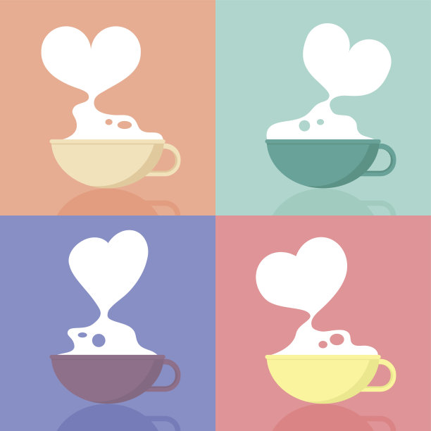 带有心形烟雾的咖啡杯图片下载