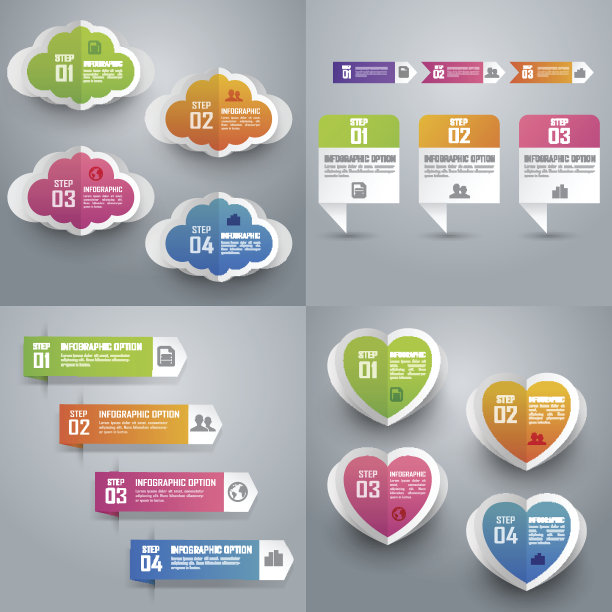 收集丰富多彩的信息图表图片下载