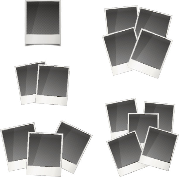 不同的复古瞬间照片卡隔离在白色图片下载