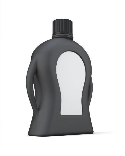 带有空白标签的黑色洗涤剂瓶子图片下载