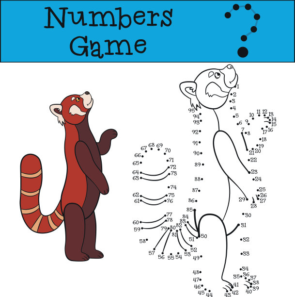 教育游戏:数字游戏。可爱的小熊猫笑了。图片下载