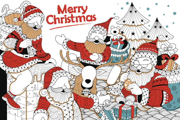 和圣诞老人一起过圣诞快乐图片下载