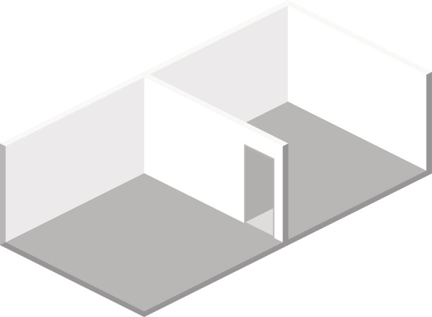 等距平面三维抽象室内采用房间。图片下载