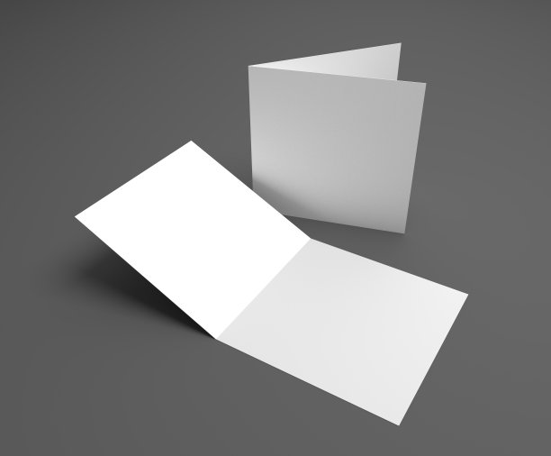 空白3d插图方形贺卡上的深灰色图片下载