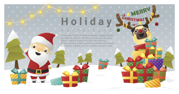 圣诞背景:圣诞快乐，有圣诞老人图片下载