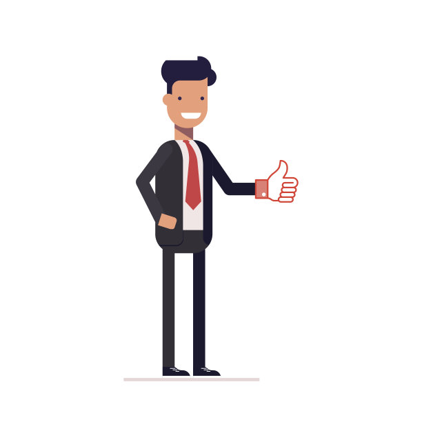 商人或经理竖起大拇指。商务人士图片下载