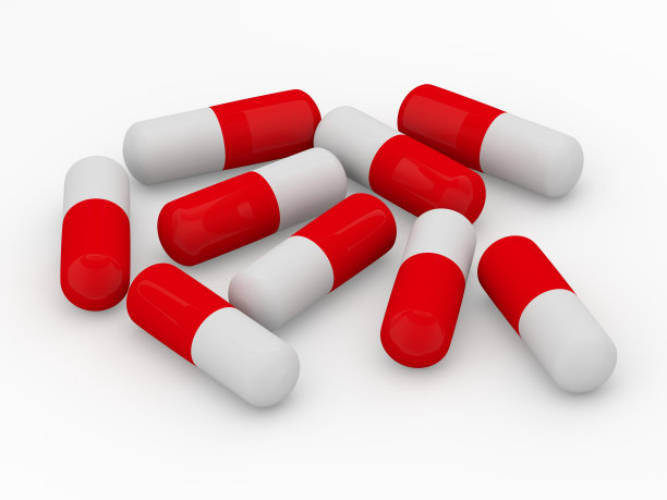 白色和红色药丸孤立在白色背景。3 d渲染。图片下载