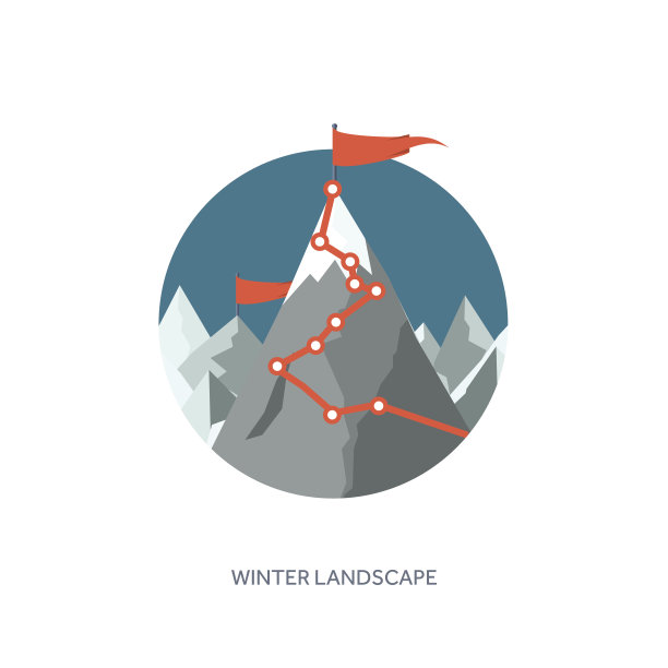 山在冬天，山顶有雪。自然景观。圣诞节旅行图片下载