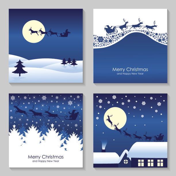 圣诞贺卡与圣诞老人集图片下载