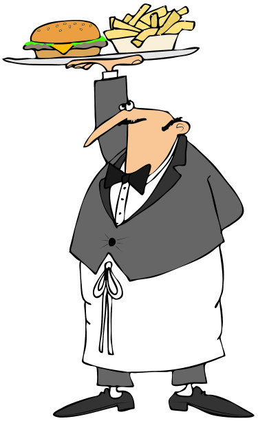 汉堡服务员图片下载