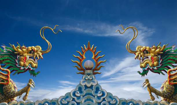 中国龙的雕像图片下载