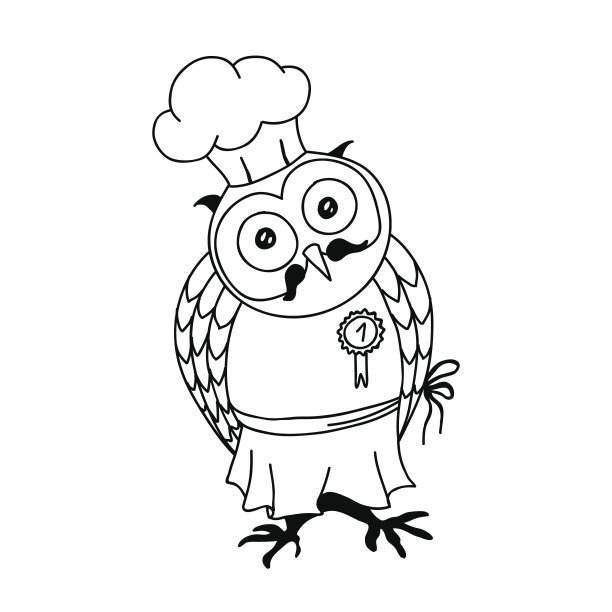 头上有蛋糕的可爱猫头鹰。年轻的女士图片下载