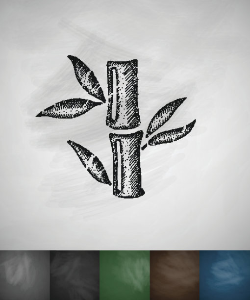 竹图标。手绘矢量图图片下载
