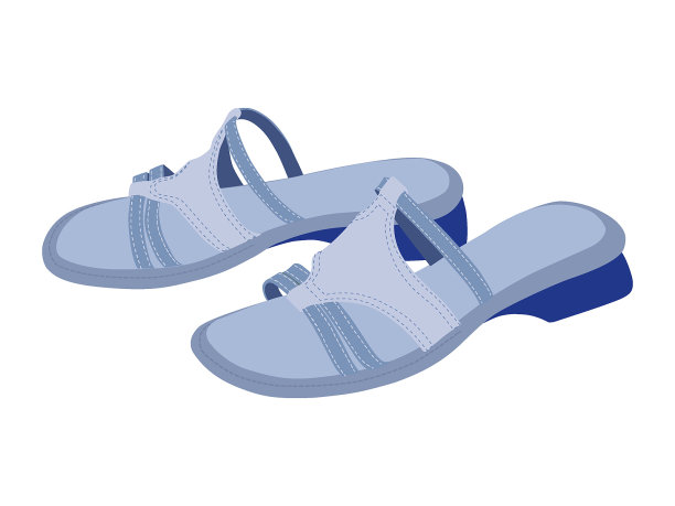 蓝色女凉鞋图片下载