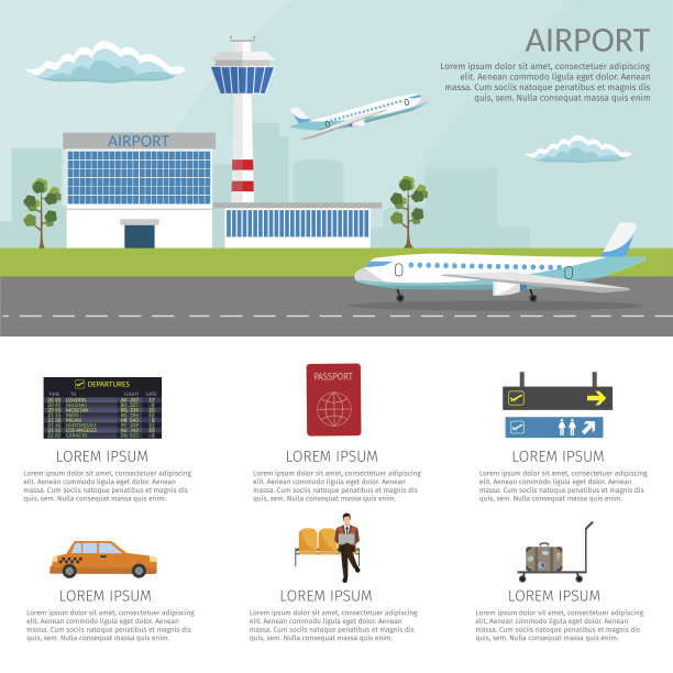 机场旅客候机室。国际到达离港背景向量图片下载