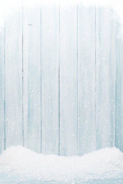 蓝色的木纹带雪图片下载