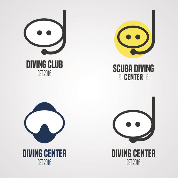 集，收集潜水，浮潜矢量图标，标志，符号，会徽图片下载