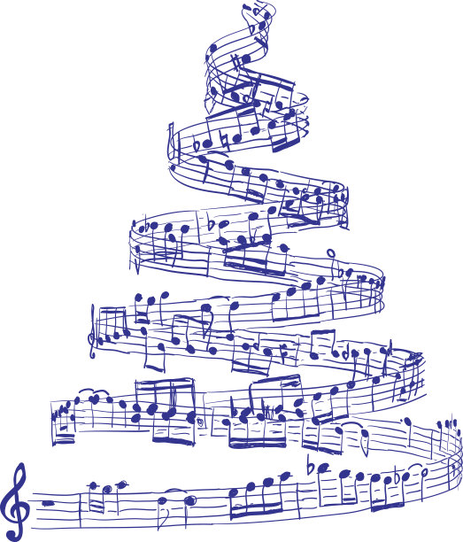 圣诞树上的音符图片下载