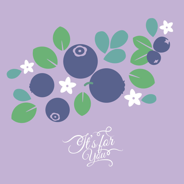 矢量扁花和浆果背景，创意色彩图案。图片下载