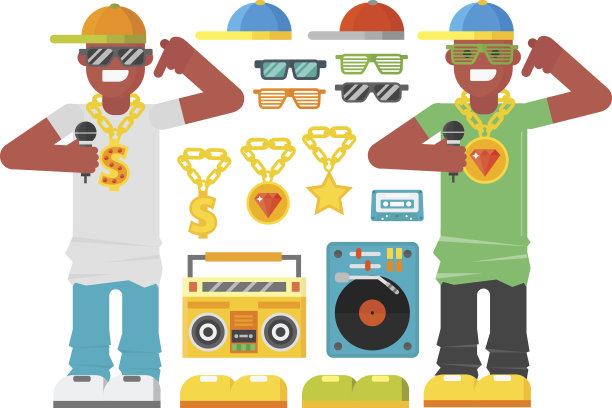 嘻哈男人矢量图图片下载