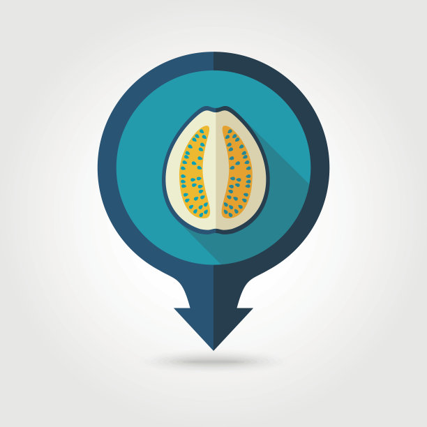 番石榴平针地图图标。热带水果图片下载