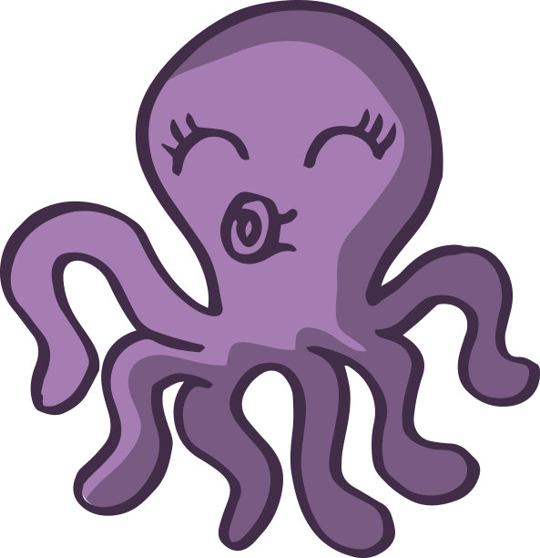 可爱的章鱼儿童t恤设计图片下载