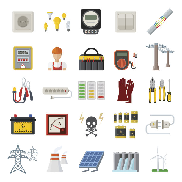 能量电源图标向量。图片下载