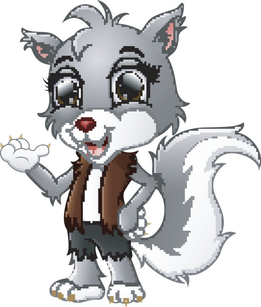 狼人卡通挥手图片下载