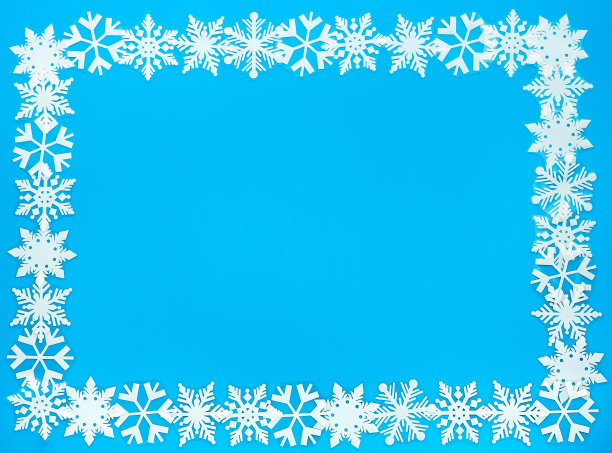 雪花边框和背景框架图片下载