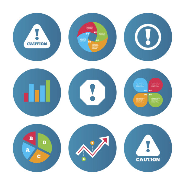 注意谨慎的迹象。危险警告图标。图片下载