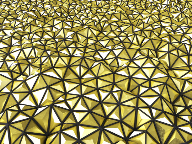 抽象的黄金表面背景三维渲染与未来图片下载