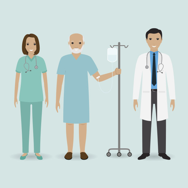 医院工作人员的概念。医生，护士和老年患者的下降图片下载