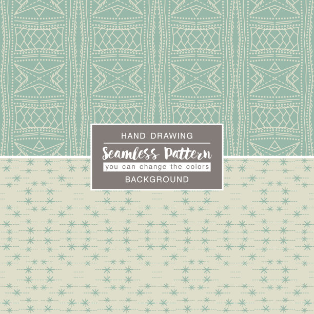 绿色背景与无缝模式。理想的印花布图片下载