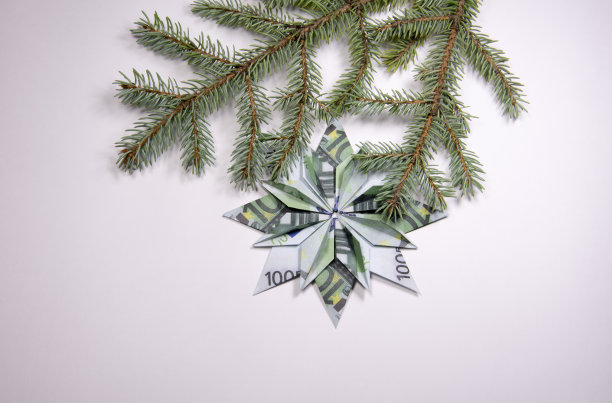 雪花状的纸币素材图片