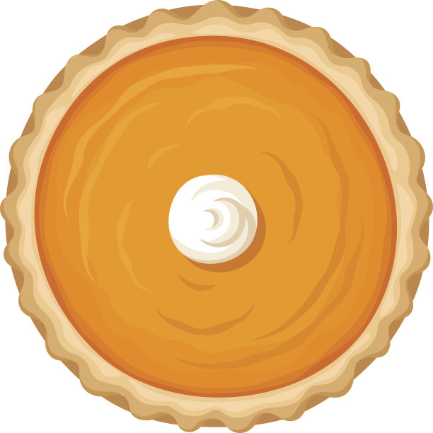 南瓜派孤立在白色。矢量插图。图片下载