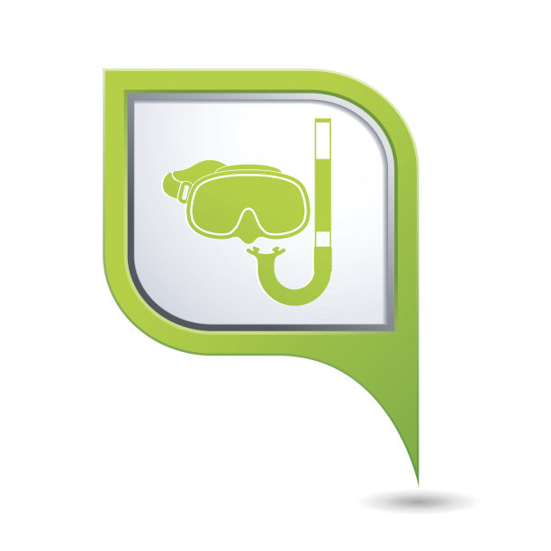 带遮罩和通气管图标的地图指针图片下载