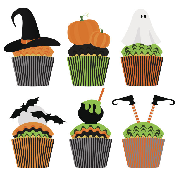 蛋糕。快乐的万圣节糖果。聚会的邀请图片下载