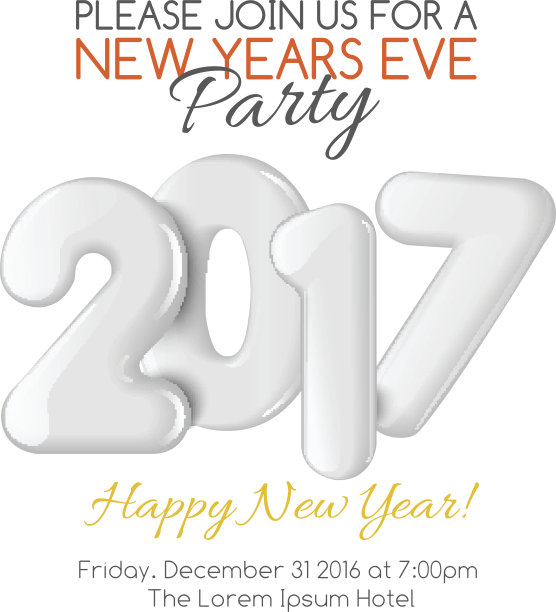 圣诞快乐和新年快乐的派对邀请模板图片下载