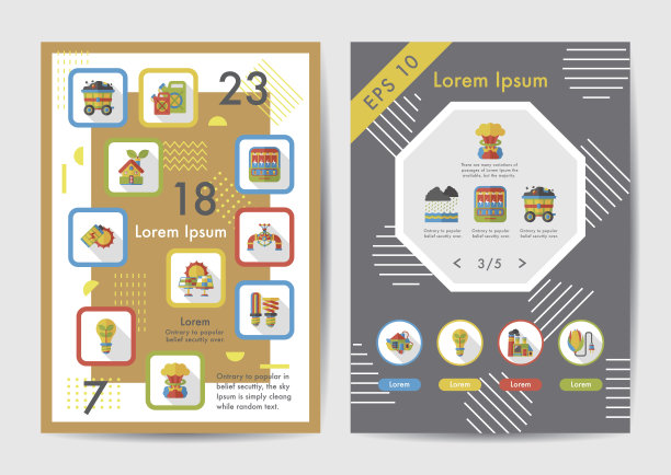 能源图标设置与长阴影，eps10图片下载