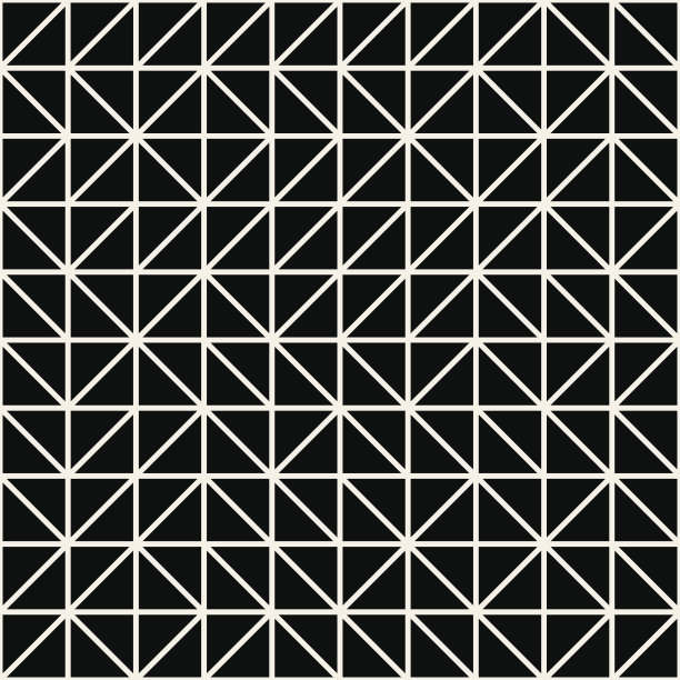 矢量无缝黑白不规则三角形网格几何块素材图片