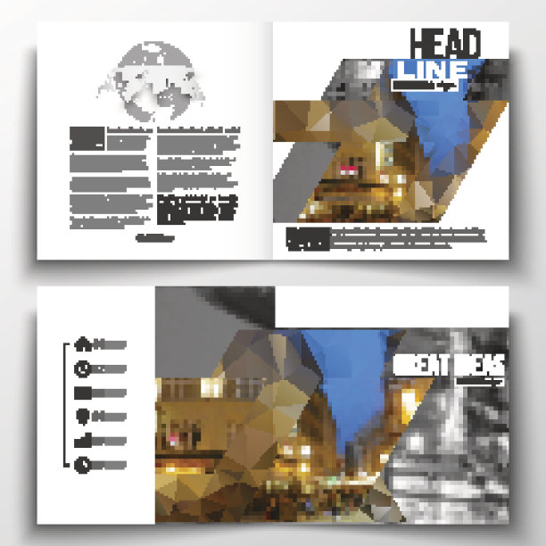 为宣传册、杂志、传单制作年度报告业务模板图片下载