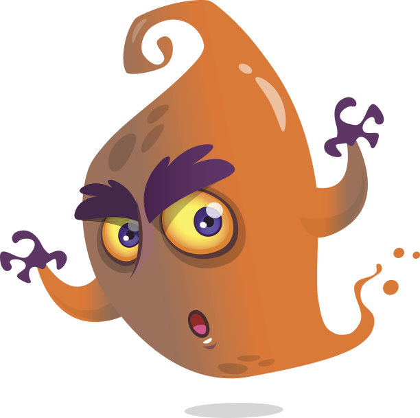 卡通飞行怪物。万圣节矢量插图图片下载