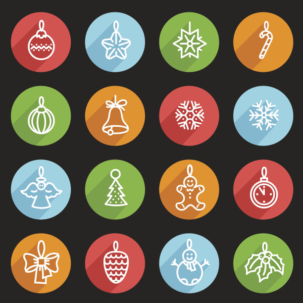 圣诞和新年的圣诞树装饰在五颜六色的圆圈。图片下载