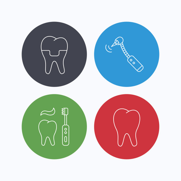 刷牙，牙齿和牙冠图标。图片下载