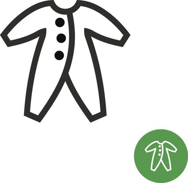 婴儿服装图标黑色线条风格图片下载