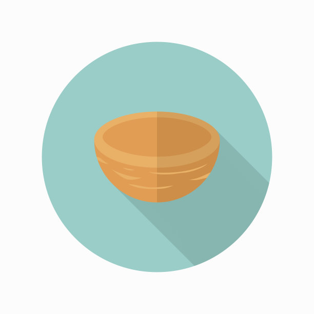 厨房用具木碗扁平图标图片下载